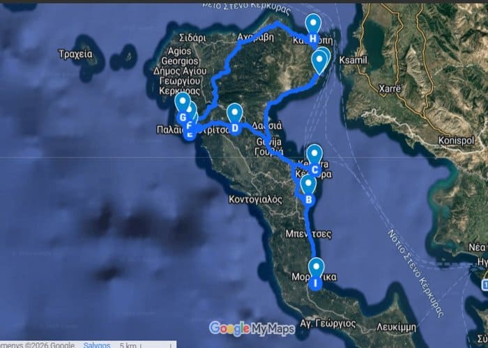 Corfu map